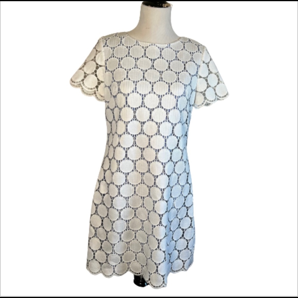 Jude Connally Cream Circle Pattern Mini Dress